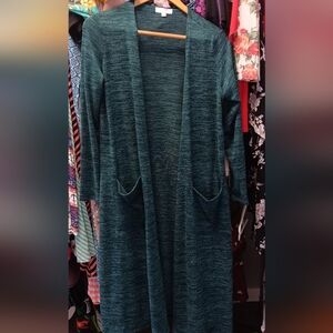 Women's Teal Open Front Sweater